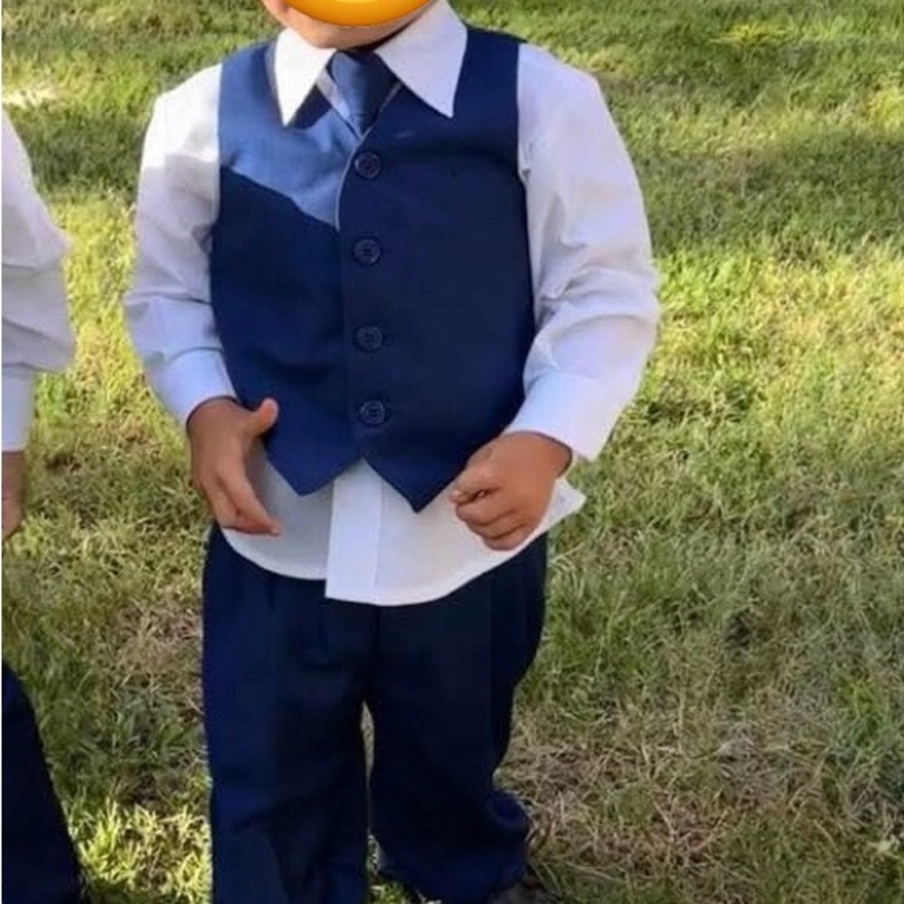 Kids' Navy Blue Vest and Pants Set